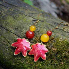 Vintage Boho Style Maple Leaf Øredobber