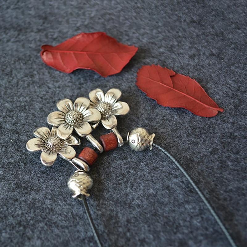 Vintage Wood Beads Indie Folkalloy Halskjede