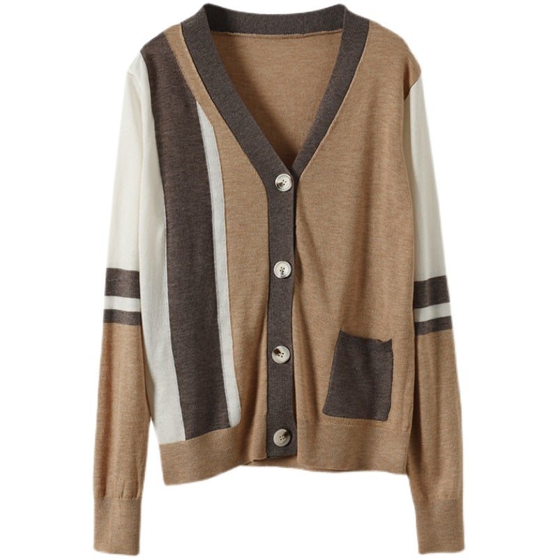 Dame Spring Retro Casual Cotton Strikket Cardigan