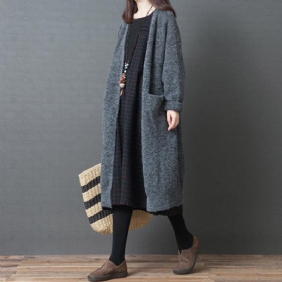 Over Kneet Vinter Loose Knit Genser Cardigan