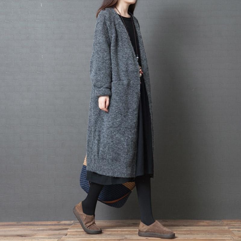 Over Kneet Vinter Loose Knit Genser Cardigan