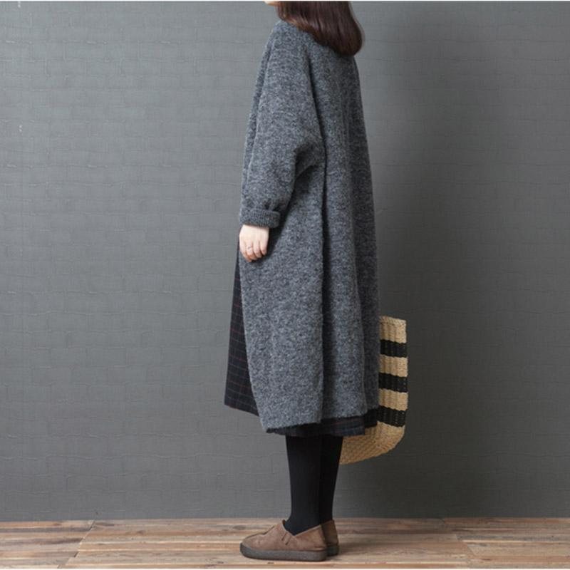 Over Kneet Vinter Loose Knit Genser Cardigan