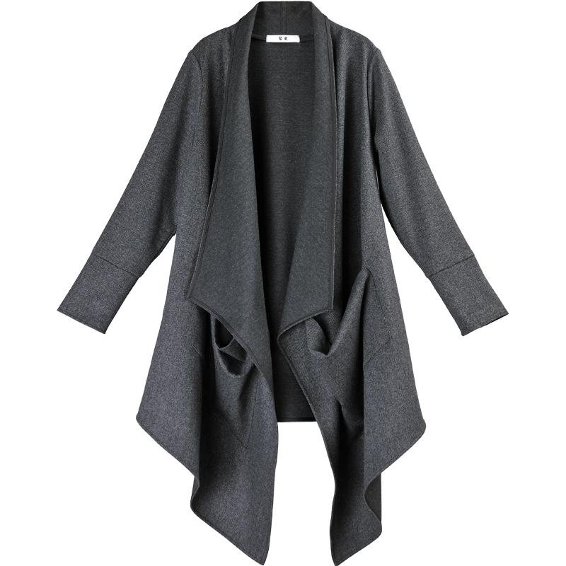 Faux Woolen Woolen Trench Frakk