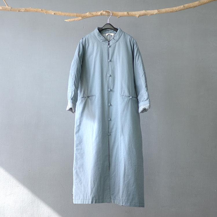 Kinesisk Retro Stativkrage Tykk Trenchcoat