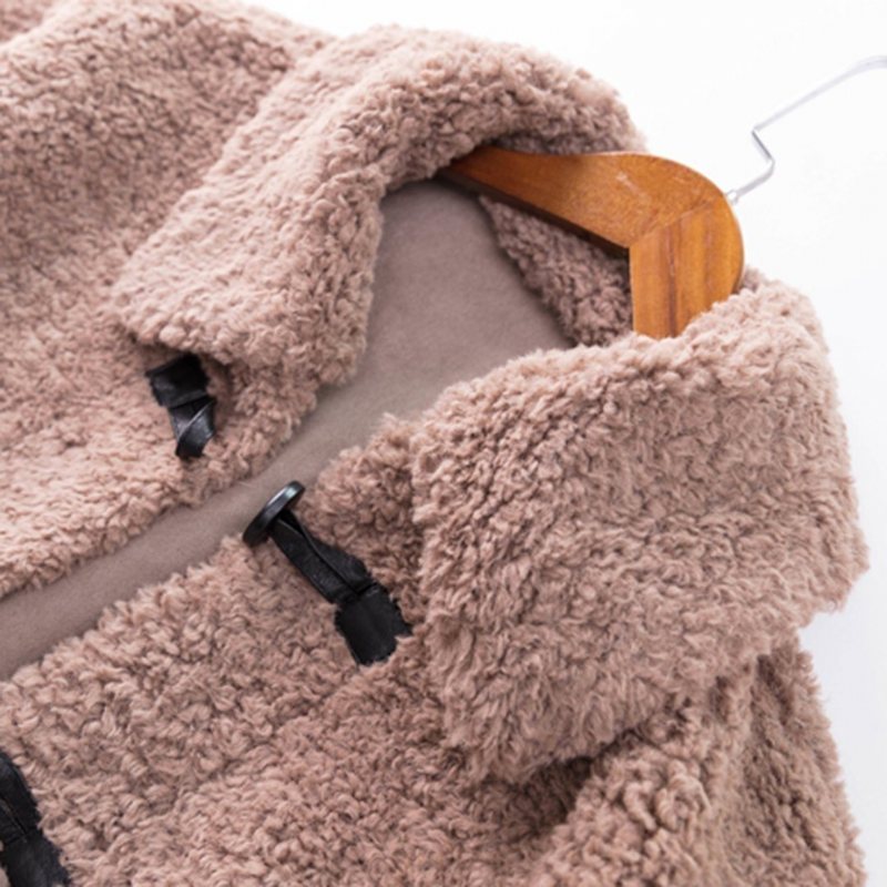 Teddy Bear Faux Cashmere Bottons Frakk