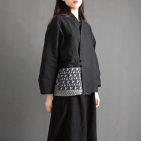 Vintage Black Spenne Quilted Frakk