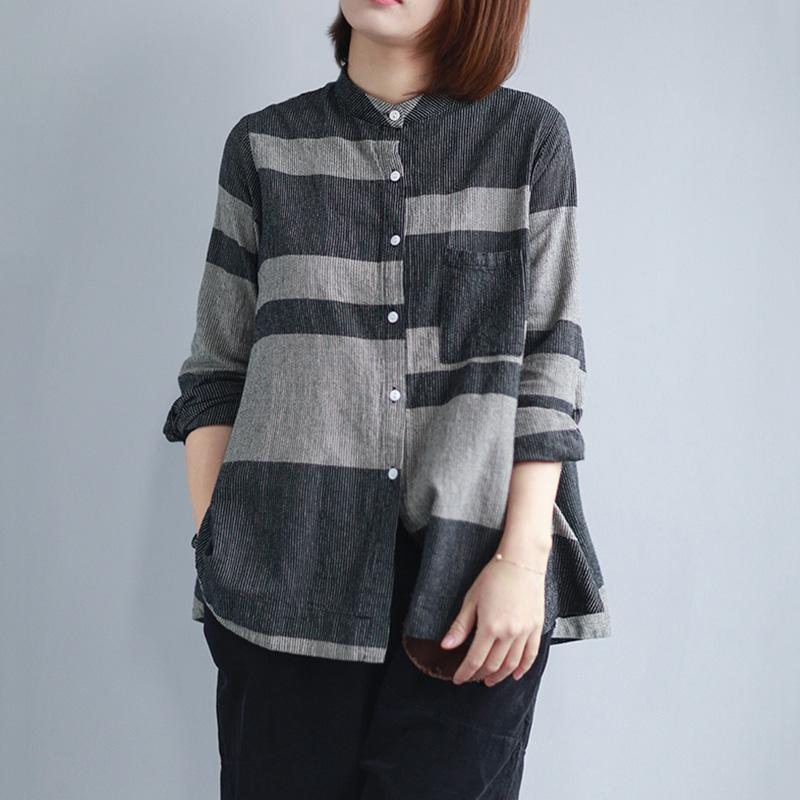 Casual Garnfarget Lin Stripe Shirt