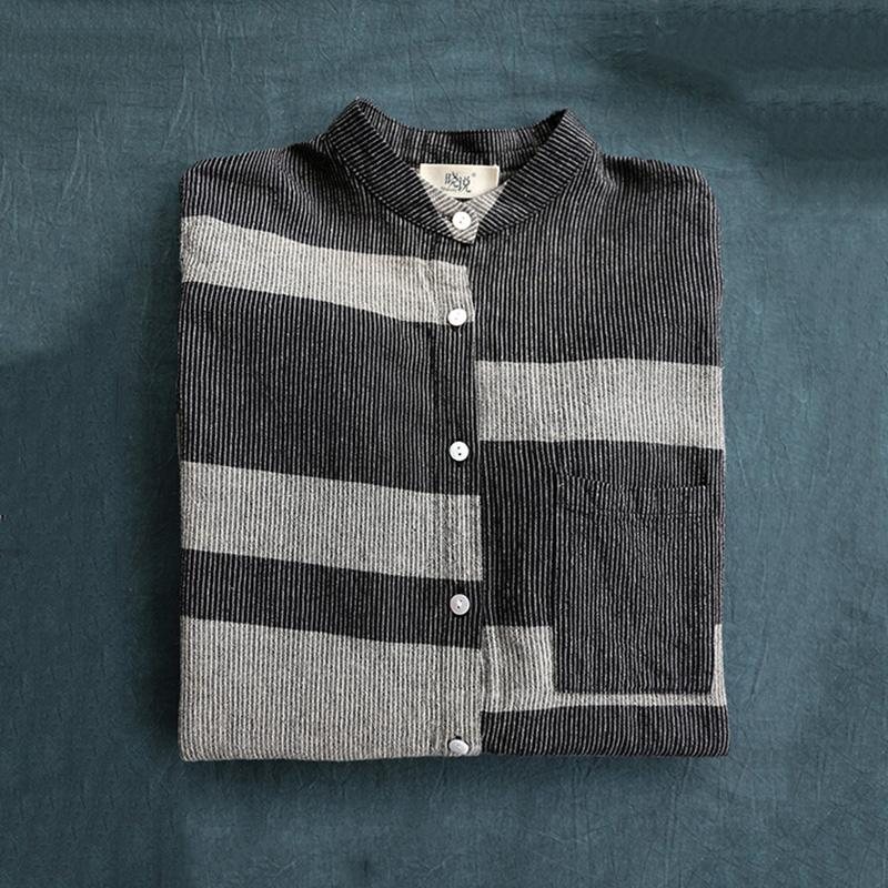 Casual Garnfarget Lin Stripe Shirt