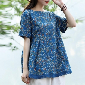 Floral Lin Blonde Bunn Samlet Bluse