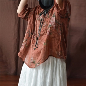 Summer Vintage Langermet Tynn Lin Bluse