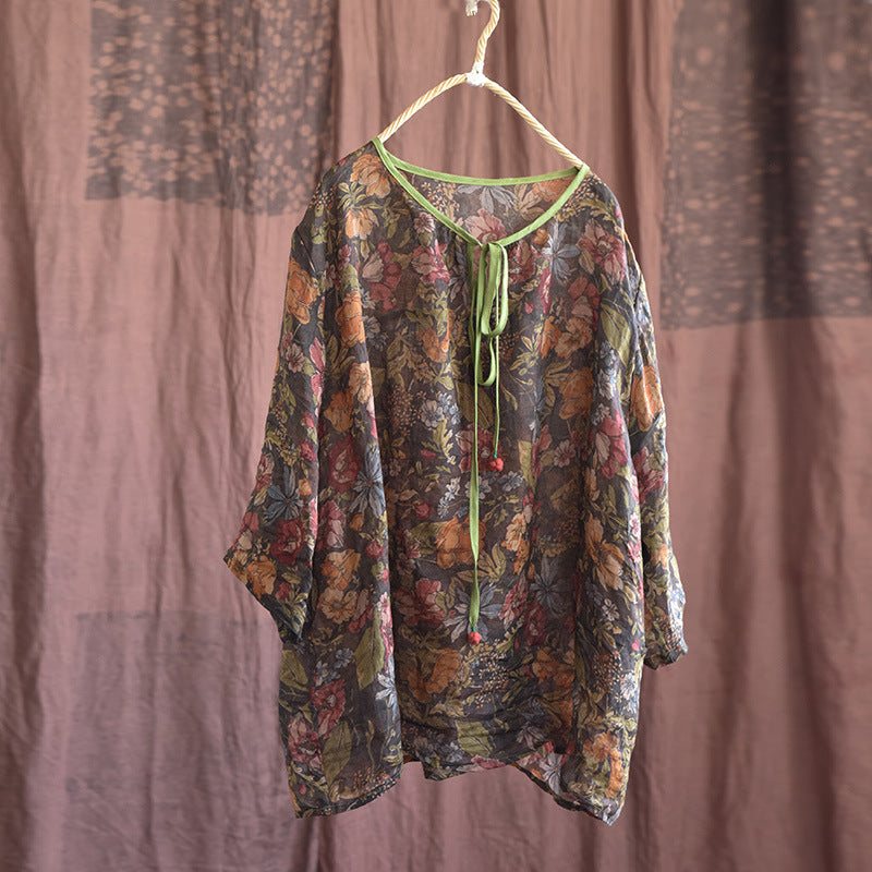 Summer Vintage Langermet Tynn Lin Bluse