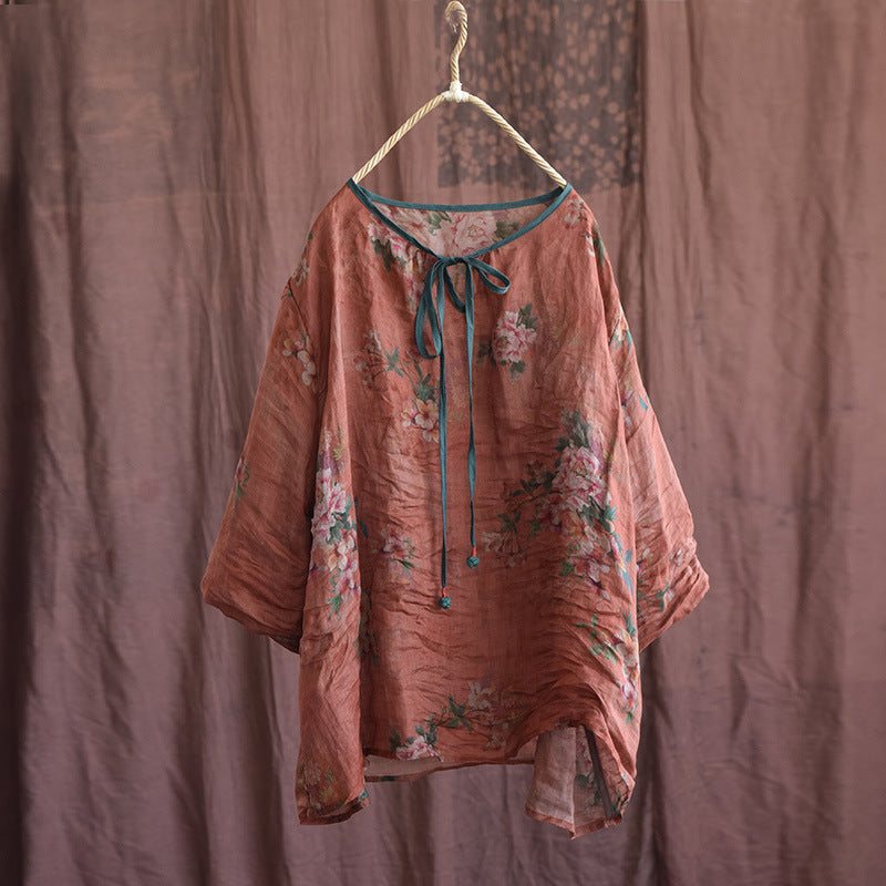 Summer Vintage Langermet Tynn Lin Bluse