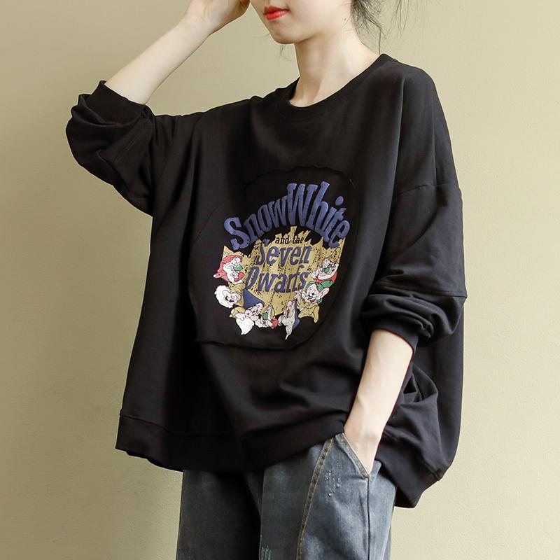 Trykket All-match Casual Sweatshirt