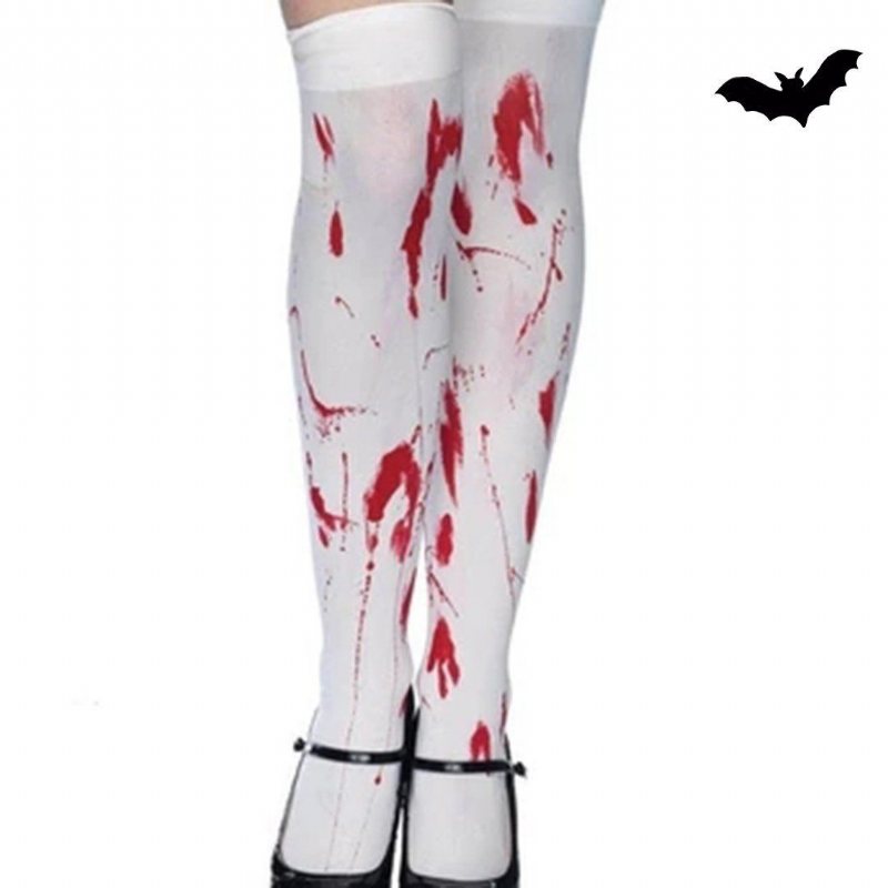 Halloween Blood White Sokker