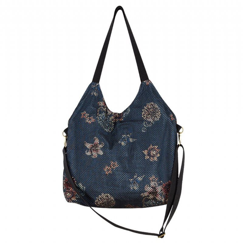 Dame Mesh Printed Denim Casual Skulderveske Crossbody Bag