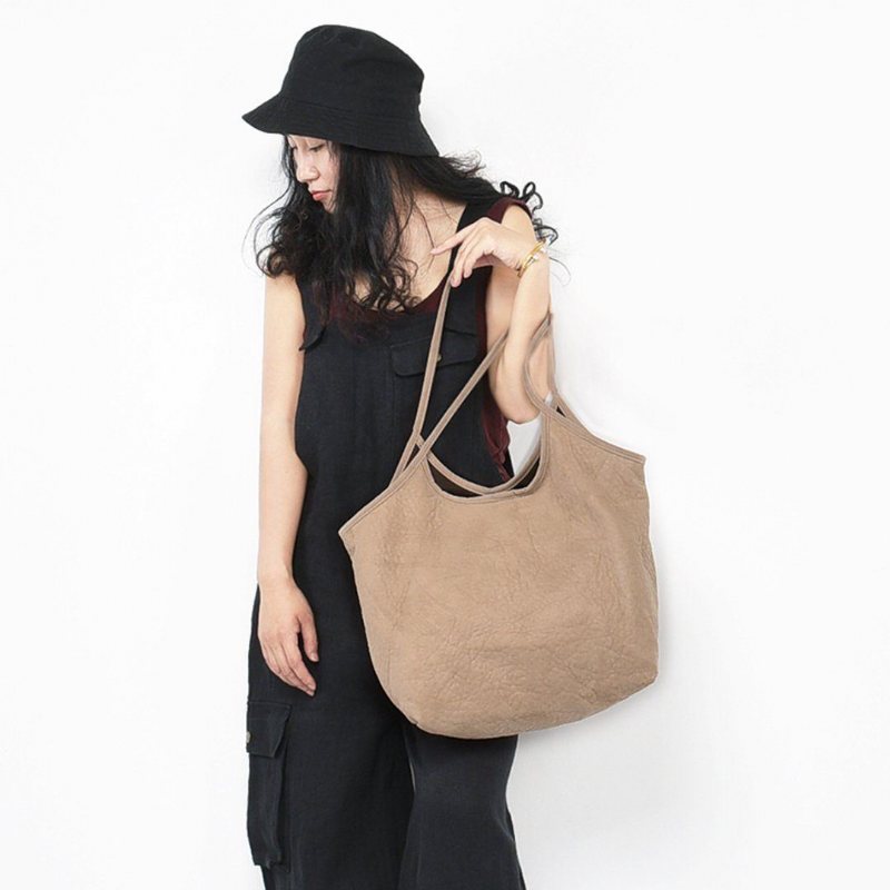 Dame Solid Suede Retro Skulderveske Casual Bag