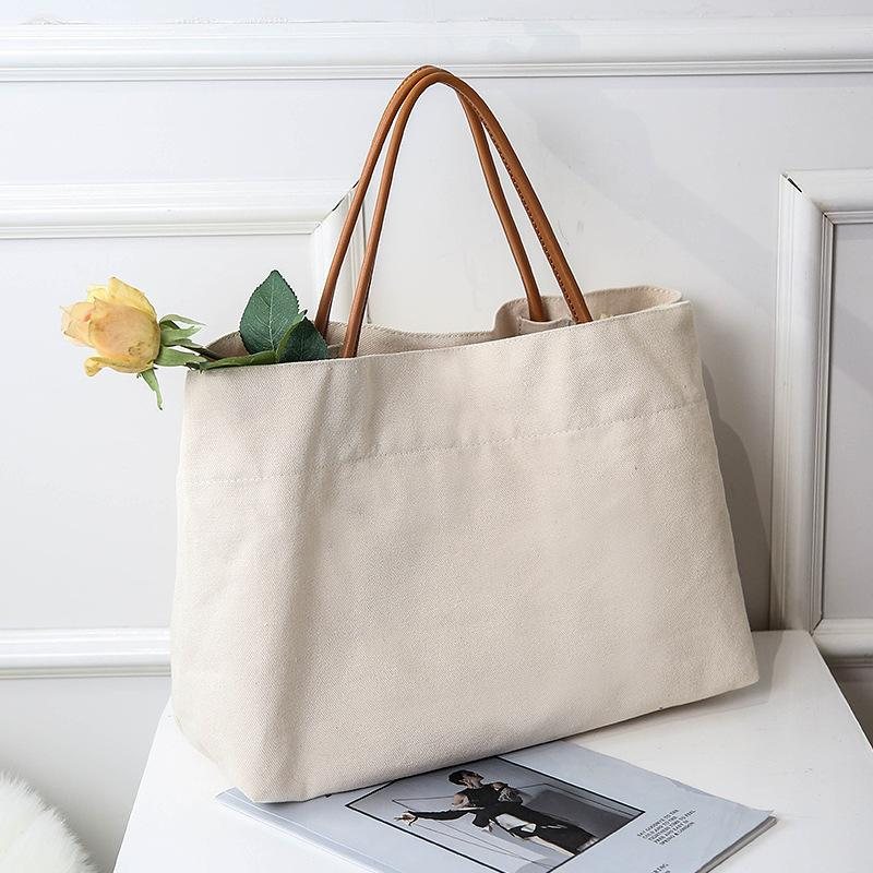 Lerret Stor Kapasitet Shopping Bag Tote Bag