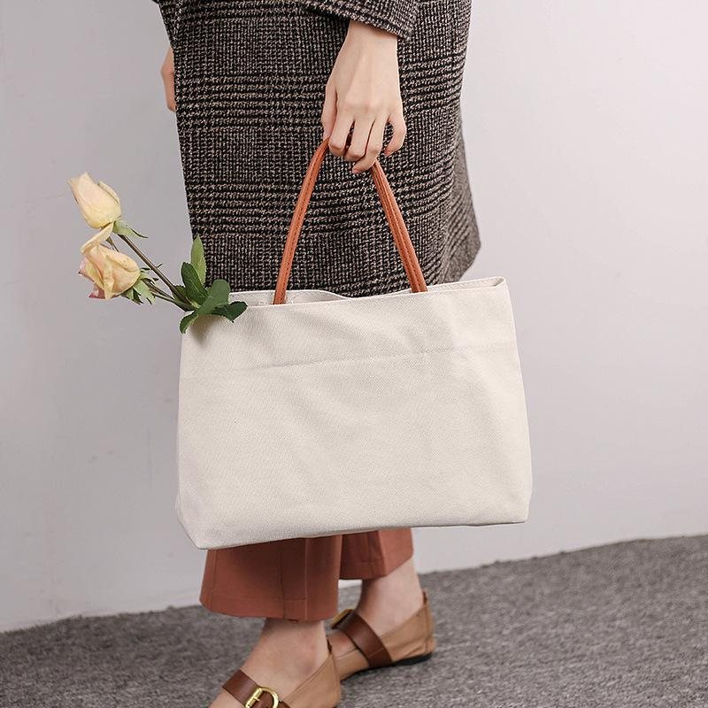 Lerret Stor Kapasitet Shopping Bag Tote Bag