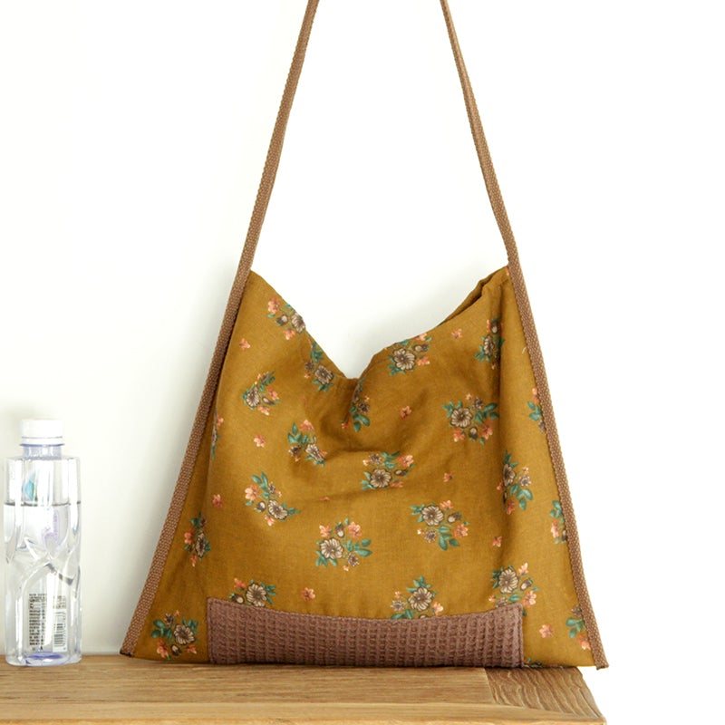 Retro Etnisk Floral Canvas Skulderveske