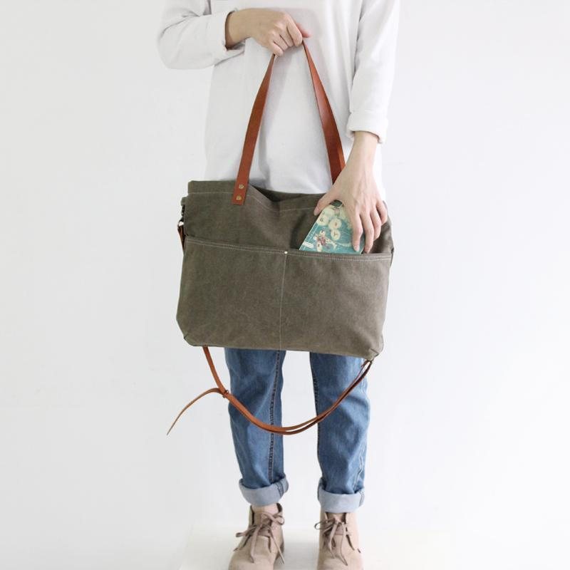 Vintage Canvas Bag Causal Handbag