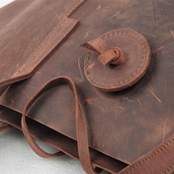 Vintage Cow Leather Tote Håndveske Skulderveske