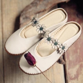 Blomster Håndlaget Comfy Closed Toe Flats Fritidssko 34-41