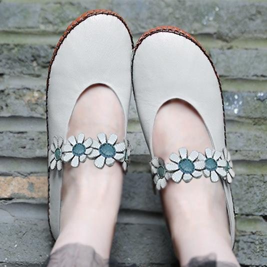 Blomster Håndlaget Comfy Closed Toe Flats Fritidssko 34-41