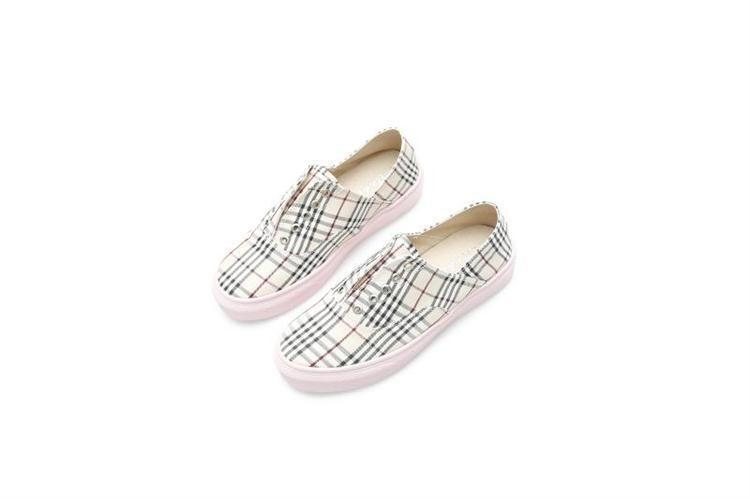 Canvas Plaid Flat Casual Sko