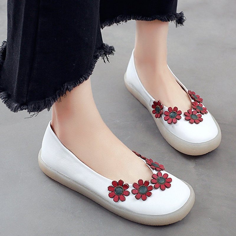 Dame Flat Floral Plus Størrelse 34-43 Slip On Casual Sko