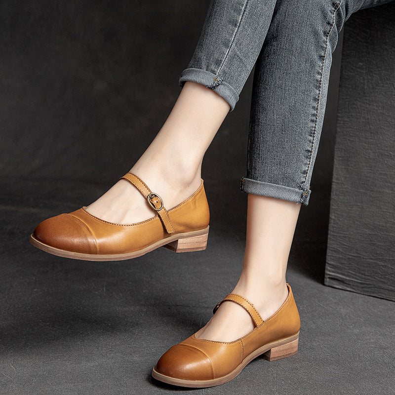 Dame Retro Casual Loafers I Solid Skinn