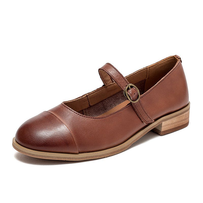 Dame Retro Casual Loafers I Solid Skinn