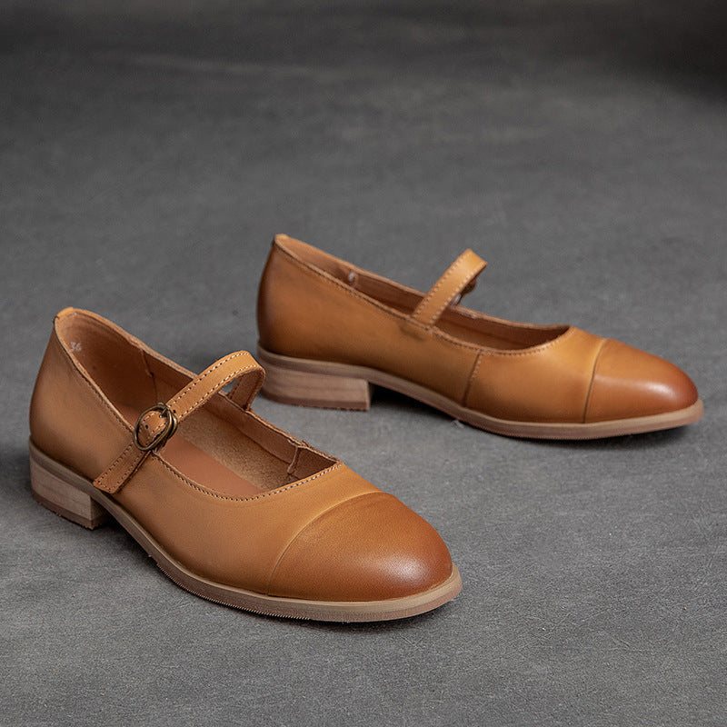 Dame Retro Casual Loafers I Solid Skinn