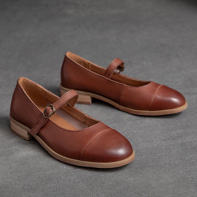 Dame Retro Casual Loafers I Solid Skinn