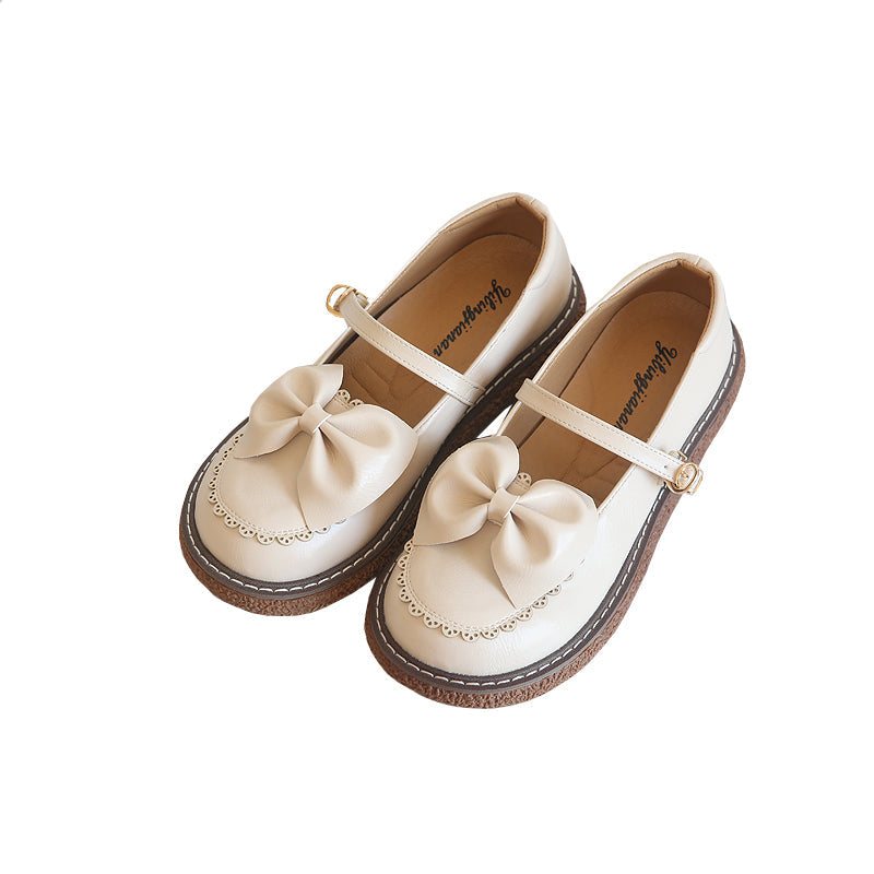 Dame Retro Style Bowknot Pu Casual Loafers