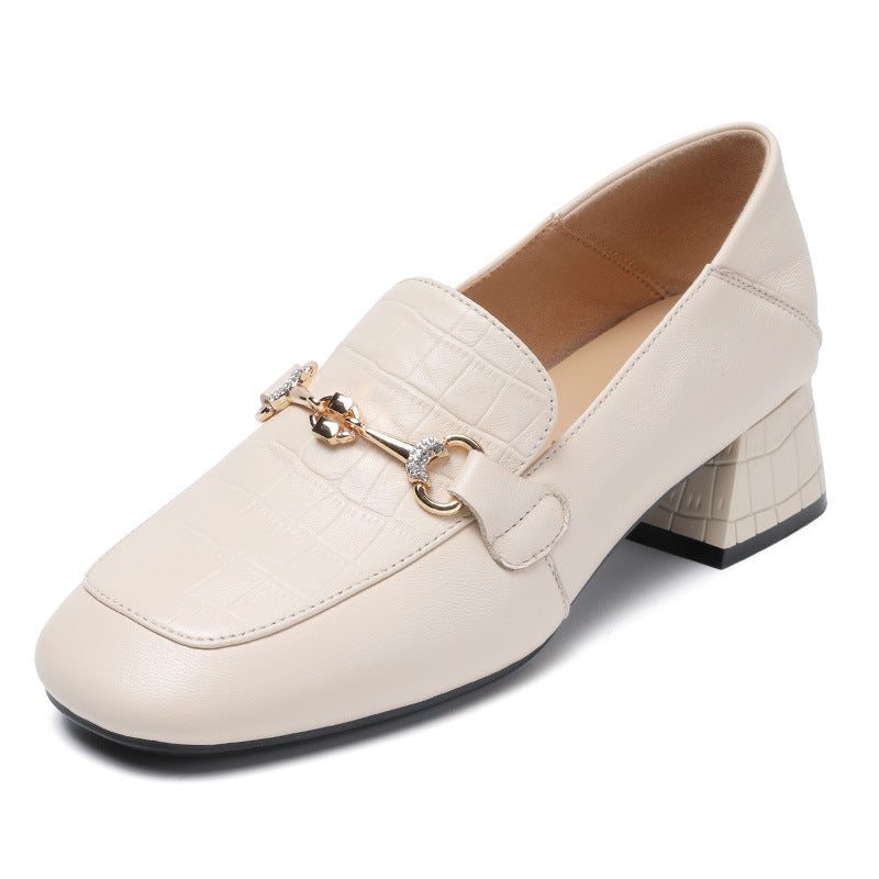 Dame Saueskinn Wedge Loafers