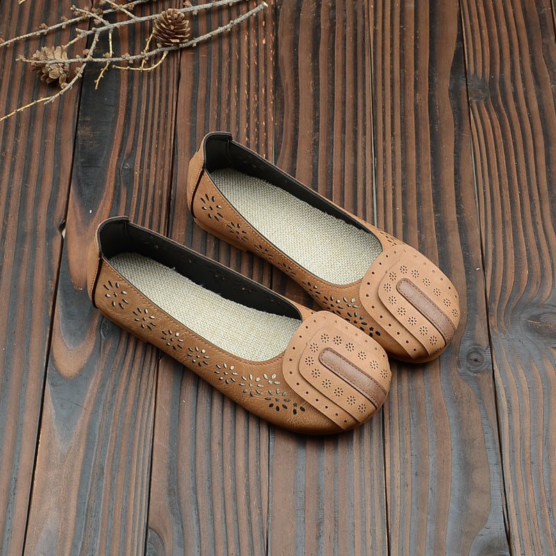 Dame Sommer Retro Casual Hollow Out Loafers