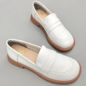 Dame Sommer Retro Solid Leather Casual Sko