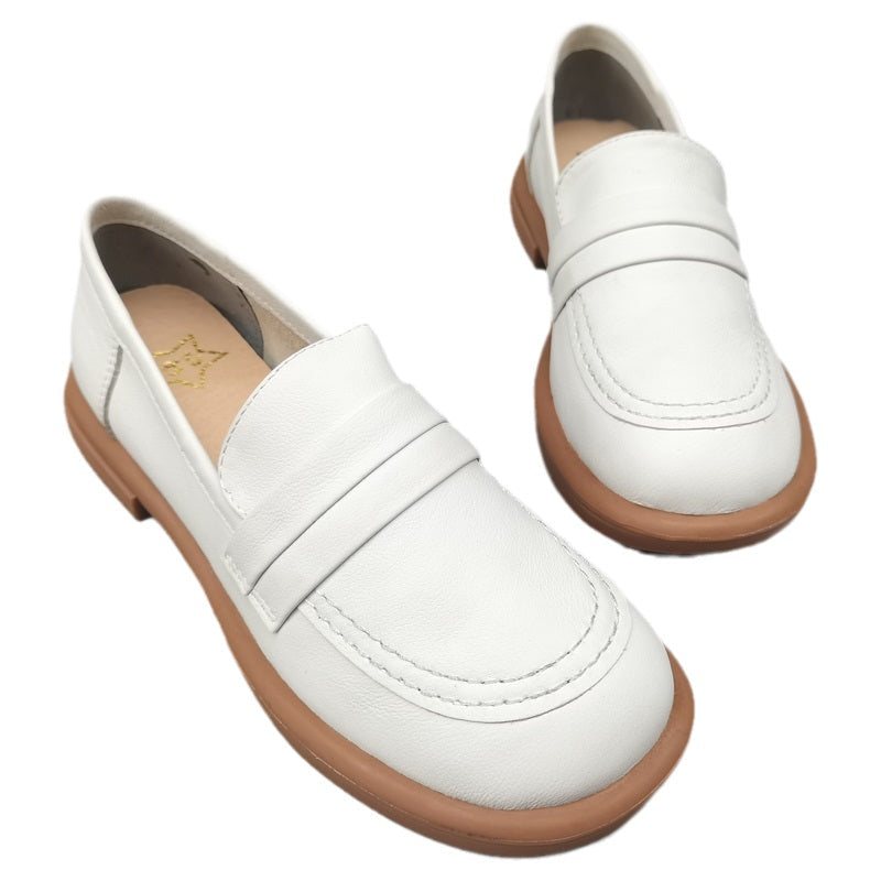 Dame Sommer Retro Solid Leather Casual Sko