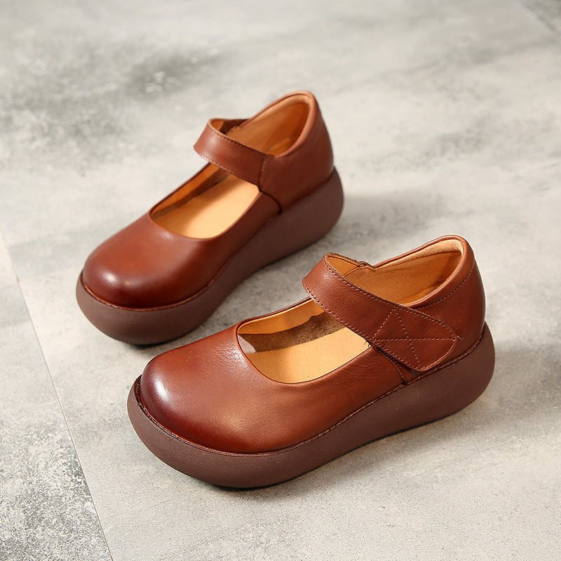 Dame Vår Sommer Retro Casual Skinn Borrelås Loafers