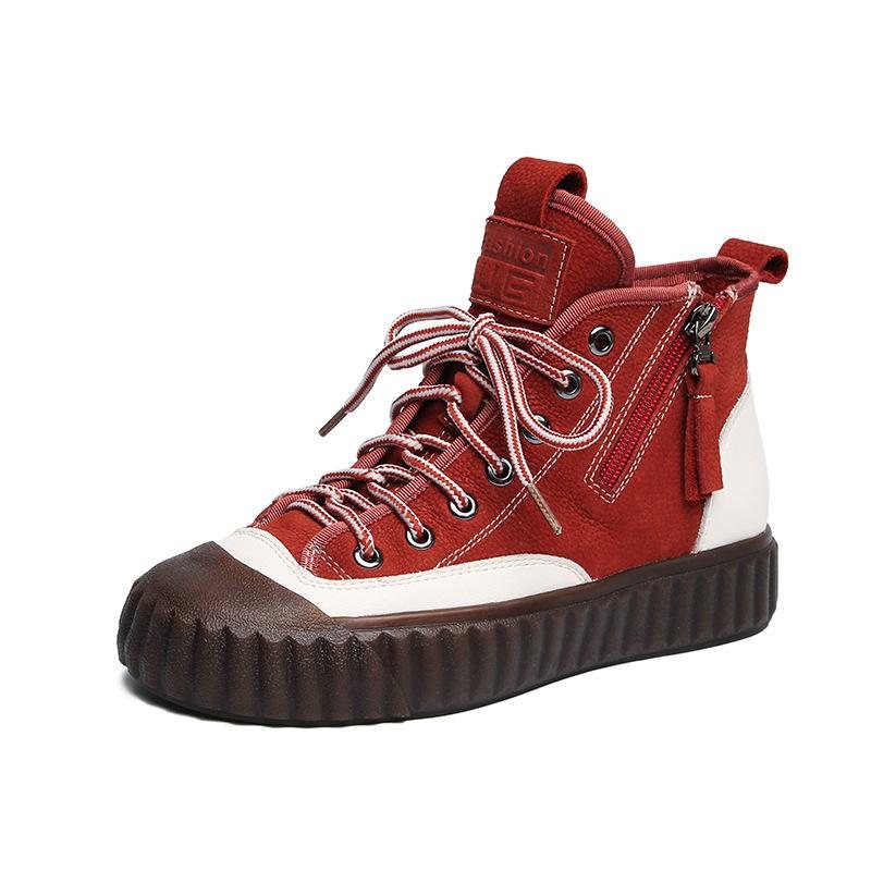 Høst Vinter Retro Stitch Platform Casual Sko