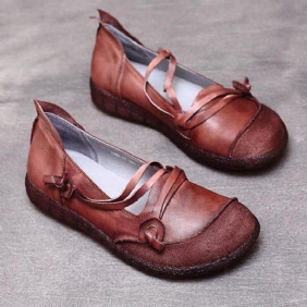 Nasjonal Stil Vintage Håndlaget Kuskinn Komfortable Loafers