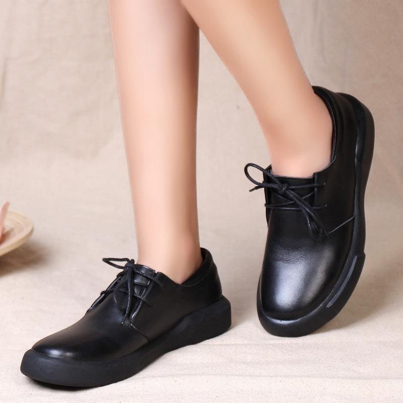 Nye Leather Flat Bottom Leather Casual Sko 34-41