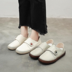 Retro Soft Bottom Flat Leather Casual Sko 34-43