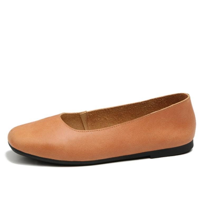 Square Toe Håndlagde Flats Casual Sko 33-41