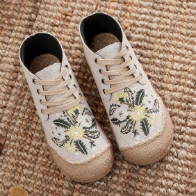 Vår Kvinner Canvas Retro Floral Casual Sko