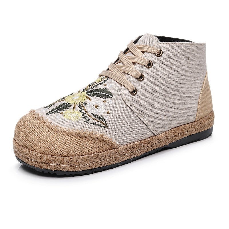 Vår Kvinner Canvas Retro Floral Casual Sko