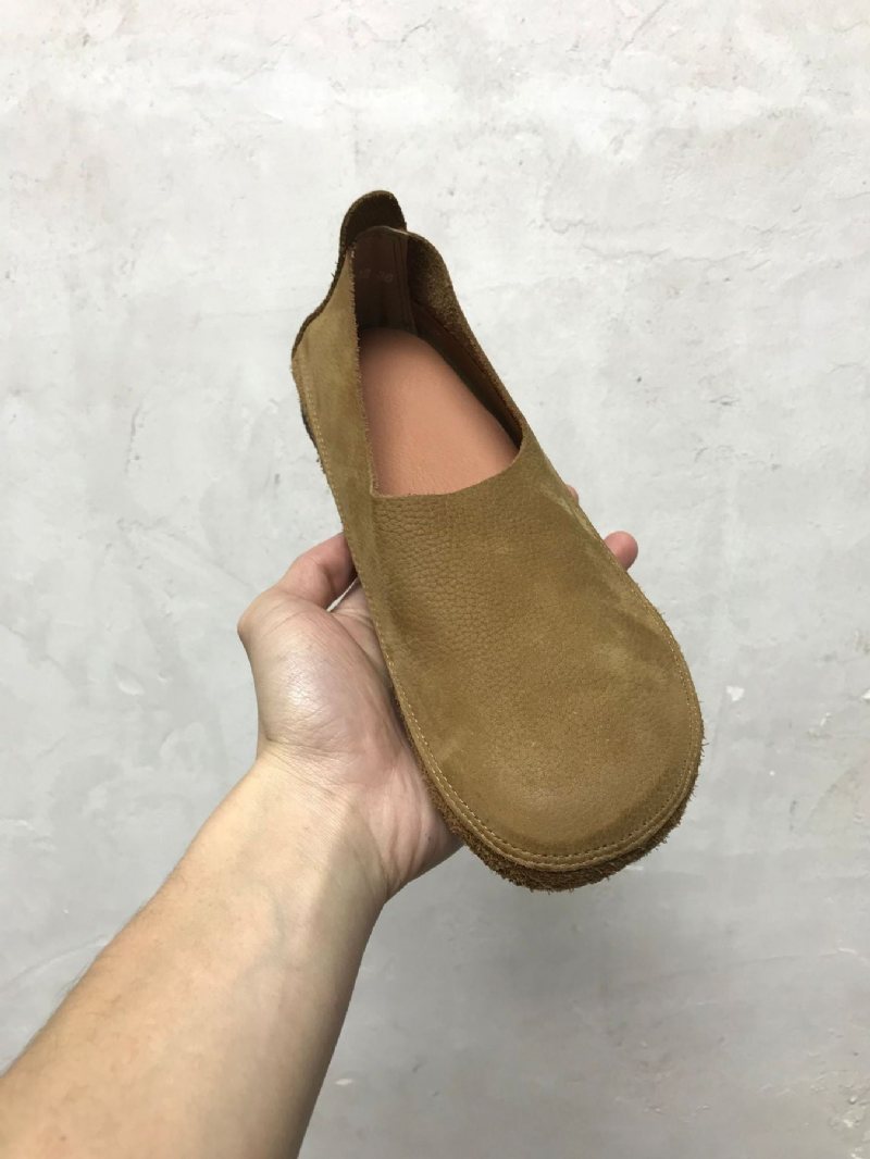 Vår Sommer Dame Retro Leather Flat Casual Sko