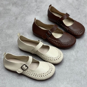 Vår Sommer Retro Borrelås Leather Casual Loafers