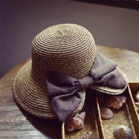 Mote Søt Big Bow Knot Beach Sun Straw Hat