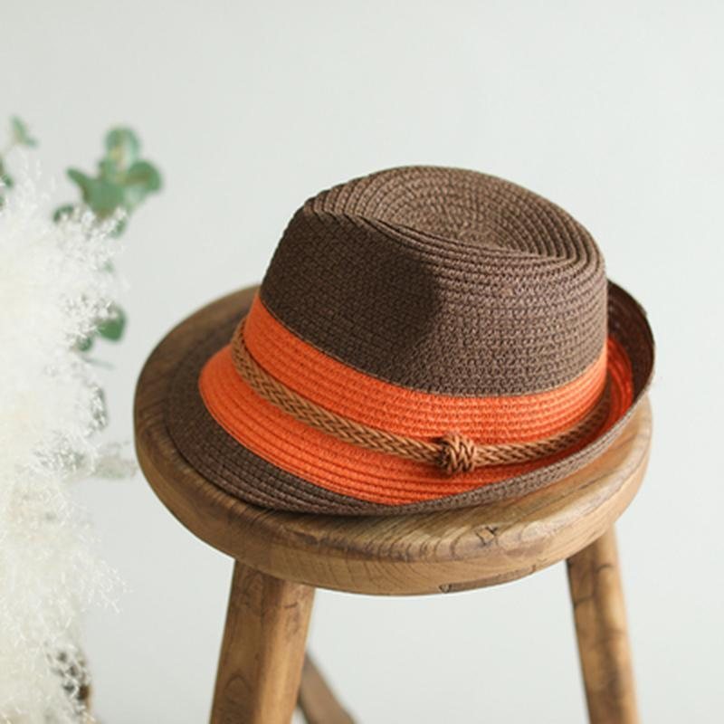 Vintage Woven Summer Cuffed Straw Hat